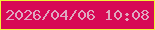 文字の大きさ：4、枠の色：f2f237、背景の色：d70955、文字の色：dfa7bf 無料ブログパーツのブログ時計