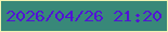 文字の大きさ：5、枠の色：f2f2b3、背景の色：388879、文字の色：5113d5 無料ブログパーツのブログ時計