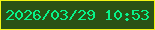 文字の大きさ：2、枠の色：f2f315、背景の色：2a5115、文字の色：07f28b 無料ブログパーツのブログ時計