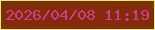 文字の大きさ：1、枠の色：f2f674、背景の色：842c0a、文字の色：c3408c 無料ブログパーツのブログ時計