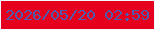 文字の大きさ：3、枠の色：f2f7fb、背景の色：e5011d、文字の色：505bad 無料ブログパーツのブログ時計