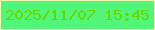 文字の大きさ：4、枠の色：f2f8b1、背景の色：51f577、文字の色：67d909 無料ブログパーツのブログ時計