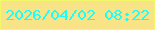 文字の大きさ：4、枠の色：f2f968、背景の色：f8e486、文字の色：1dfff6 無料ブログパーツのブログ時計