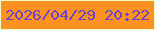 文字の大きさ：2、枠の色：f2fcc9、背景の色：fb911f、文字の色：6a43ce 無料ブログパーツのブログ時計