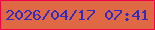 文字の大きさ：3、枠の色：f30046、背景の色：df6845、文字の色：332bc1 無料ブログパーツのブログ時計