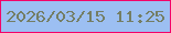 文字の大きさ：3、枠の色：f30068、背景の色：9cbff2、文字の色：747e64 無料ブログパーツのブログ時計