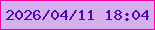 文字の大きさ：1、枠の色：f3019c、背景の色：d6b0ed、文字の色：500da1 無料ブログパーツのブログ時計