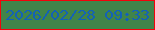 文字の大きさ：3、枠の色：f3020b、背景の色：41844a、文字の色：1361b7 無料ブログパーツのブログ時計