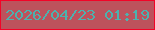 文字の大きさ：1、枠の色：f30327、背景の色：bd525c、文字の色：4cb2ae 無料ブログパーツのブログ時計