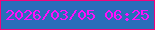 文字の大きさ：3、枠の色：f3037c、背景の色：2a6dba、文字の色：fe0ffb 無料ブログパーツのブログ時計