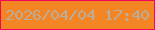 文字の大きさ：2、枠の色：f3055b、背景の色：f38525、文字の色：baad9a 無料ブログパーツのブログ時計