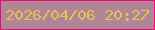 文字の大きさ：1、枠の色：f30678、背景の色：b28596、文字の色：e3c156 無料ブログパーツのブログ時計