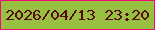 文字の大きさ：5、枠の色：f30974、背景の色：97bf42、文字の色：5a090c 無料ブログパーツのブログ時計