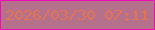 文字の大きさ：1、枠の色：f30ab7、背景の色：b5718c、文字の色：e37353 無料ブログパーツのブログ時計