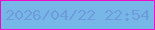 文字の大きさ：3、枠の色：f30ac9、背景の色：76b7e8、文字の色：6e9cdb 無料ブログパーツのブログ時計