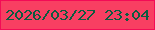 文字の大きさ：1、枠の色：f30b56、背景の色：f83f62、文字の色：0d5b40 無料ブログパーツのブログ時計