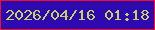 文字の大きさ：2、枠の色：f30c28、背景の色：2e09af、文字の色：c4d163 無料ブログパーツのブログ時計