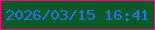 文字の大きさ：5、枠の色：f3107a、背景の色：0e5926、文字の色：1d77ee 無料ブログパーツのブログ時計