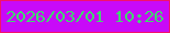 文字の大きさ：3、枠の色：f3116c、背景の色：c80af8、文字の色：40d76f 無料ブログパーツのブログ時計