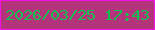 文字の大きさ：5、枠の色：f311e8、背景の色：b4347c、文字の色：11c04e 無料ブログパーツのブログ時計