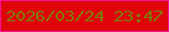 文字の大きさ：1、枠の色：f31494、背景の色：e0050b、文字の色：7e7b0b 無料ブログパーツのブログ時計