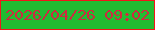 文字の大きさ：3、枠の色：f3151a、背景の色：22bc31、文字の色：cf2a40 無料ブログパーツのブログ時計
