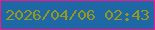 文字の大きさ：3、枠の色：f31690、背景の色：1e68a6、文字の色：979820 無料ブログパーツのブログ時計