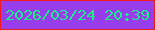 文字の大きさ：3、枠の色：f31a1e、背景の色：973deb、文字の色：1ced8b 無料ブログパーツのブログ時計