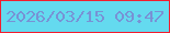 文字の大きさ：2、枠の色：f31d2e、背景の色：64daef、文字の色：7892d5 無料ブログパーツのブログ時計