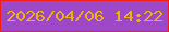 文字の大きさ：4、枠の色：f31f17、背景の色：9d49c7、文字の色：ecb114 無料ブログパーツのブログ時計