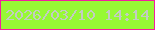 文字の大きさ：1、枠の色：f31f9f、背景の色：97f935、文字の色：c3ccc3 無料ブログパーツのブログ時計