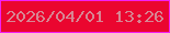 文字の大きさ：2、枠の色：f31ff4、背景の色：ea062f、文字の色：d78693 無料ブログパーツのブログ時計