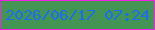 文字の大きさ：1、枠の色：f321e6、背景の色：449554、文字の色：186df2 無料ブログパーツのブログ時計