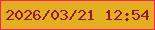文字の大きさ：5、枠の色：f32263、背景の色：e4ae21、文字の色：921834 無料ブログパーツのブログ時計