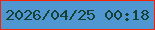 文字の大きさ：5、枠の色：f32305、背景の色：5097d1、文字の色：164135 無料ブログパーツのブログ時計