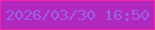 文字の大きさ：3、枠の色：f323ac、背景の色：b029bc、文字の色：9a62ec 無料ブログパーツのブログ時計