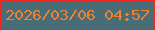 文字の大きさ：4、枠の色：f3241d、背景の色：496d76、文字の色：f0812d 無料ブログパーツのブログ時計