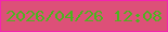 文字の大きさ：4、枠の色：f324af、背景の色：dd5078、文字の色：4cb41f 無料ブログパーツのブログ時計