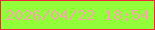 文字の大きさ：5、枠の色：f32539、背景の色：91fe39、文字の色：f3a9a4 無料ブログパーツのブログ時計