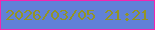 文字の大きさ：5、枠の色：f326b0、背景の色：6181d7、文字の色：939425 無料ブログパーツのブログ時計