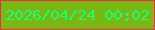文字の大きさ：4、枠の色：f3274b、背景の色：79b715、文字の色：17ff74 無料ブログパーツのブログ時計