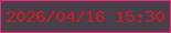 文字の大きさ：4、枠の色：f3297a、背景の色：4a404b、文字の色：c91c22 無料ブログパーツのブログ時計