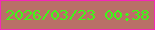 文字の大きさ：2、枠の色：f329b7、背景の色：b97067、文字の色：3ff817 無料ブログパーツのブログ時計