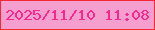 文字の大きさ：4、枠の色：f32a36、背景の色：f59fcf、文字の色：f62990 無料ブログパーツのブログ時計