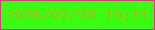 文字の大きさ：3、枠の色：f32c90、背景の色：37fe12、文字の色：abb817 無料ブログパーツのブログ時計