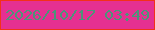 文字の大きさ：1、枠の色：f33119、背景の色：e53091、文字の色：4c9479 無料ブログパーツのブログ時計
