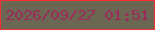 文字の大きさ：1、枠の色：f33135、背景の色：6b6753、文字の色：9b2c59 無料ブログパーツのブログ時計