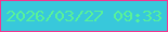 文字の大きさ：2、枠の色：f33690、背景の色：38c8db、文字の色：58f299 無料ブログパーツのブログ時計