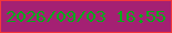 文字の大きさ：4、枠の色：f3373a、背景の色：a42073、文字の色：07aa1b 無料ブログパーツのブログ時計