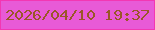 文字の大きさ：2、枠の色：f337b3、背景の色：e85ad7、文字の色：995728 無料ブログパーツのブログ時計